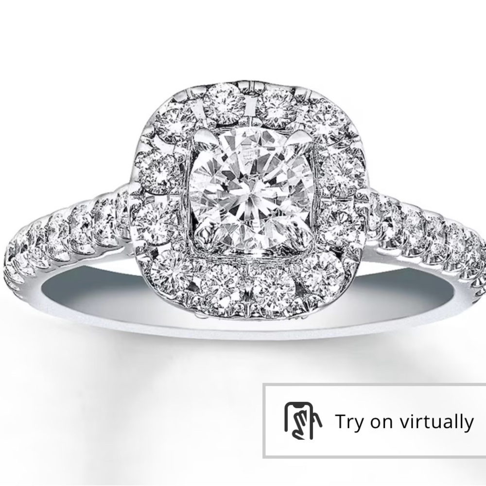 14k White Gold Neil Lane Brilliant Diamond Ring Bridal Set